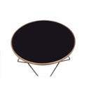 Valora Round Table (NO Storage) , Black Glass & Champagne Finish Acme