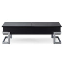 Calnan Rectangular Table w/Storage w/Lift Top , Black & Chrome Finish Acme