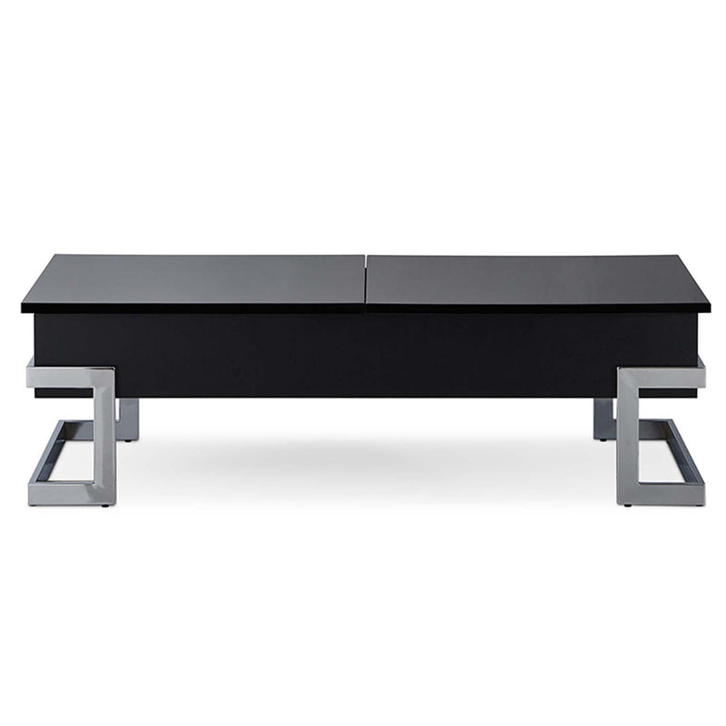 Calnan Rectangular Table w/Storage w/Lift Top , Black & Chrome Finish Acme
