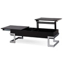 Calnan Rectangular Table w/Storage w/Lift Top , Black & Chrome Finish Acme