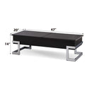 Calnan Rectangular Table w/Storage w/Lift Top , Black & Chrome Finish Acme