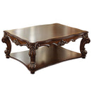 Vendome Rectangular Table w/Scrolled Leg and Bottom Shelf , Cherry Finish Acme