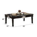 Ernestine Rectangular Leg Coffee Table (No Storage) , Black Finish Acme