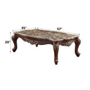 Latisha Rectangular Leg Coffee Table (No Storage) , Marble Top Acme