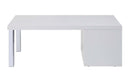 Harta Rectangular Coffee Table , White High Gloss & Chrome Finish Acme