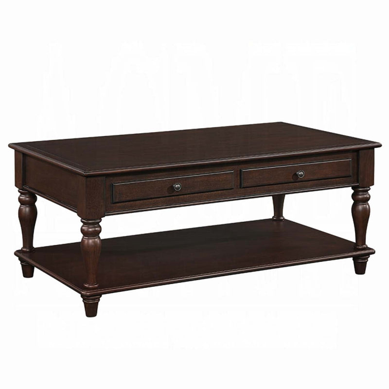 Farrel Rectangular Leg Table w/Lift Top & Bottom Shelf, Walnut Acme