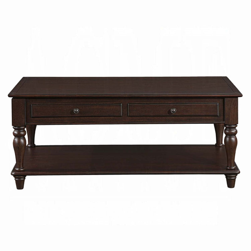 Farrel Rectangular Leg Table w/Lift Top & Bottom Shelf, Walnut Acme