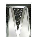 Nysa Drum Coffee Table , Mirrored & Faux Crystals Acme