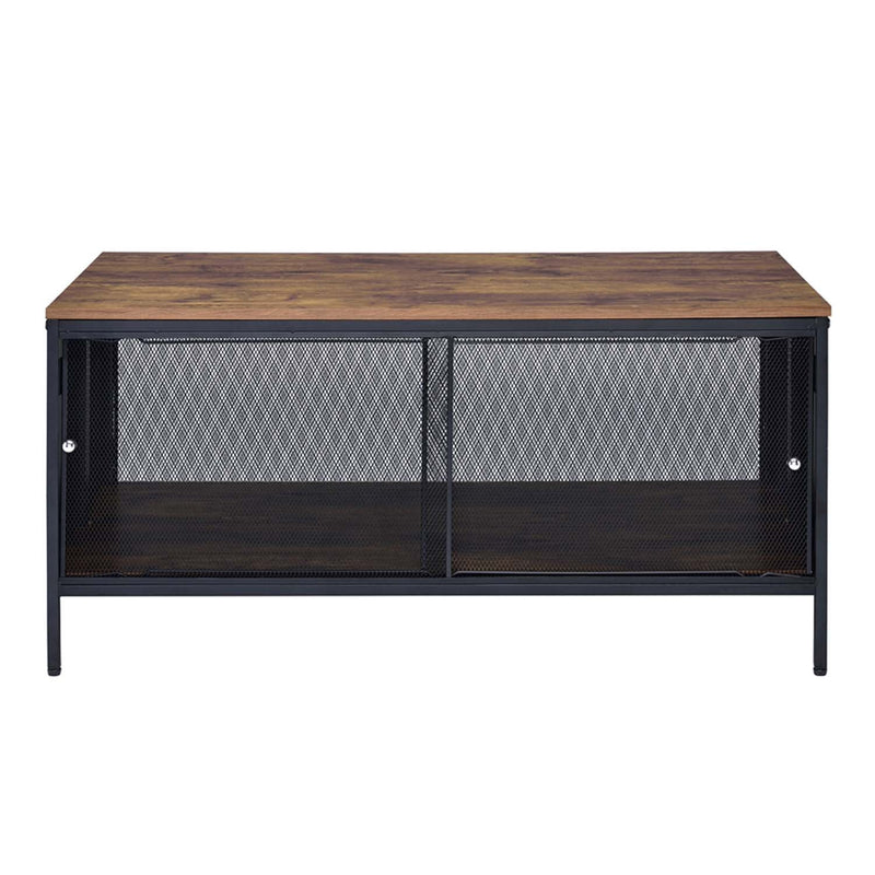 Winam Foldable, Rectangular Coffee Table , Antique Oak & Black Finish Acme