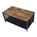 Winam Foldable, Rectangular Coffee Table , Antique Oak & Black Finish Acme