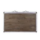 Brancaster Rectangular Coffee Table , Antique Oak & Aluminum Acme