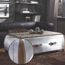 Brancaster Rectangular Coffee Table , Antique Oak & Aluminum Acme