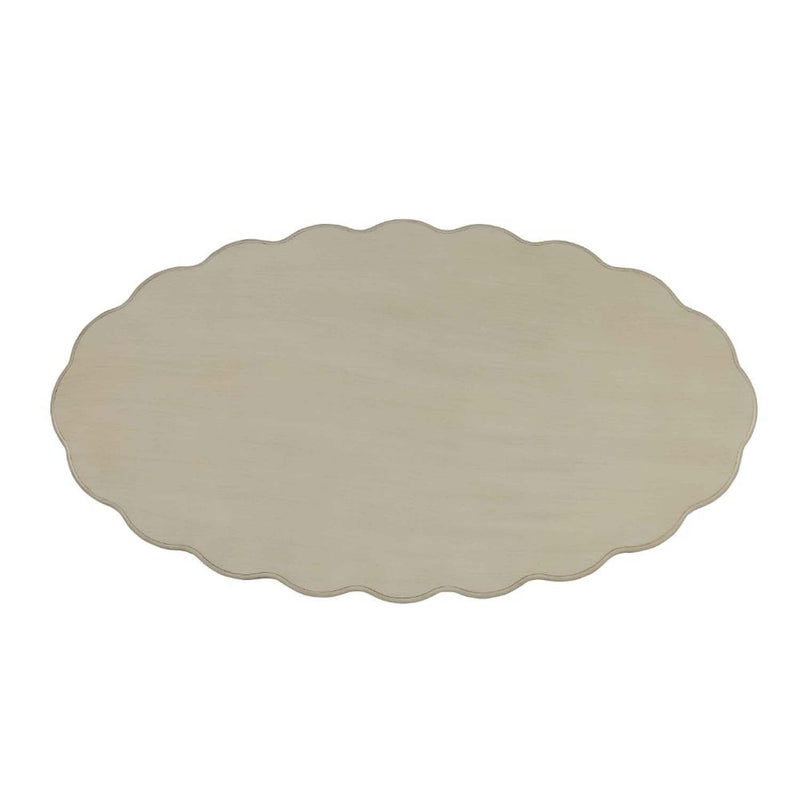 Fordon Oval Leg Coffee Table (No Storage) , French Antique White Finish Acme