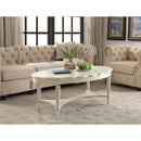 Fordon Oval Leg Coffee Table (No Storage) , French Antique White Finish Acme