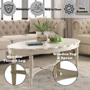 Fordon Oval Leg Coffee Table (No Storage) , French Antique White Finish Acme