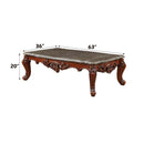 Eustoma Rectangular Coffee Table , Marble Top & Walnut Finish Acme