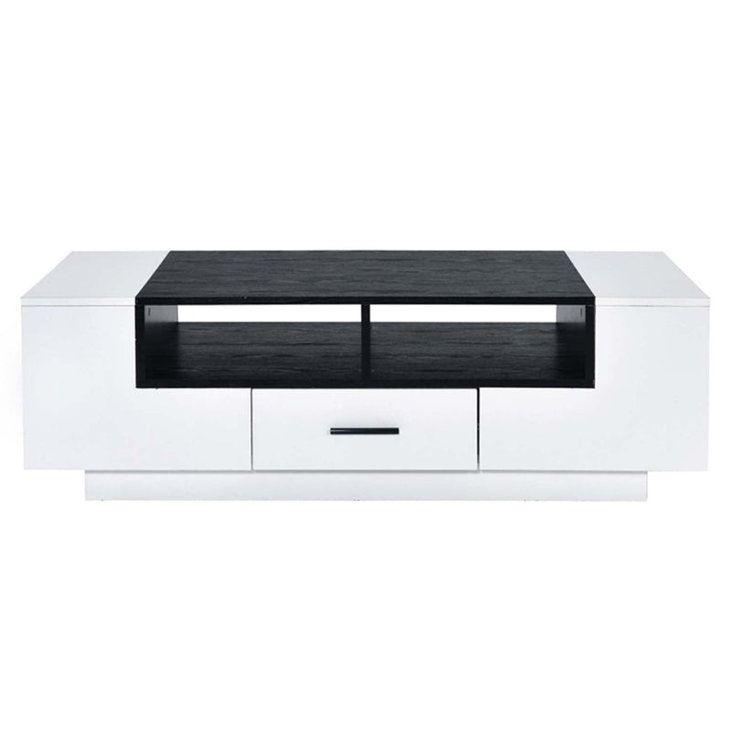 Armour Rectangular Coffee Table , White & Black Finish Acme