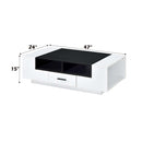 Armour Rectangular Coffee Table , White & Black Finish Acme