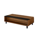 Avala Rectangular Coffee Table w/Lift Top, Walnut & Black Finish Acme