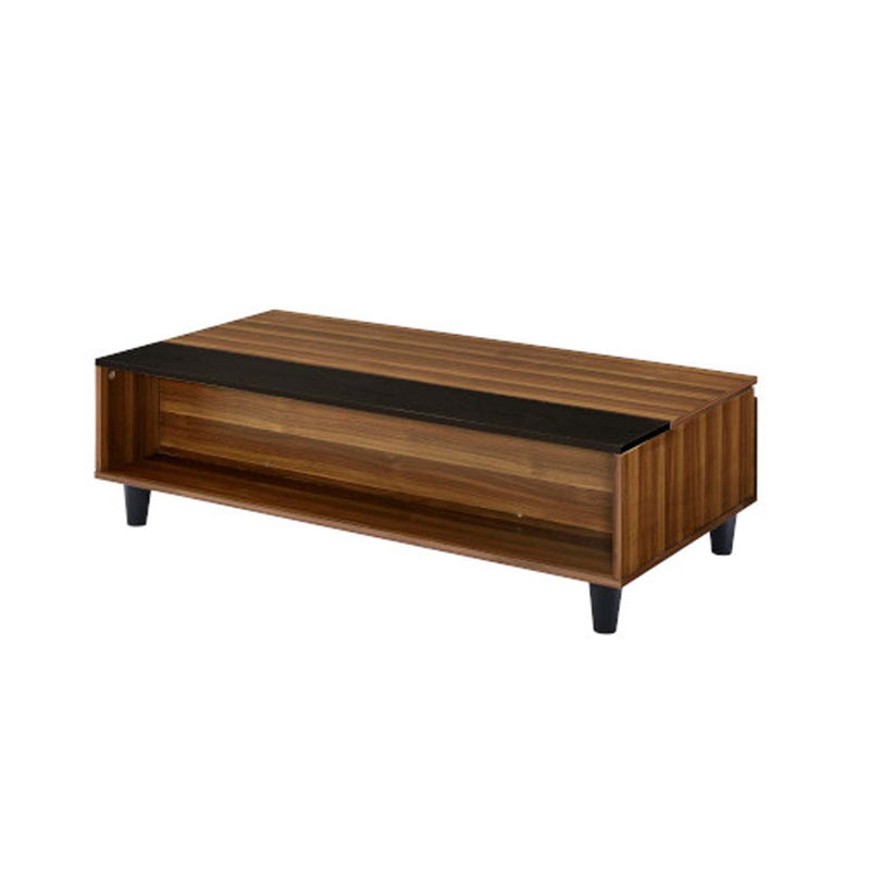 Avala Rectangular Coffee Table w/Lift Top, Walnut & Black Finish Acme
