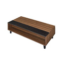 Avala Rectangular Coffee Table w/Lift Top, Walnut & Black Finish Acme