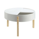 Bodfish Round Coffee Table , White & Natural Finish Acme