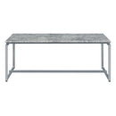 Jurgen 3Pc Coffee & End Table Set , Faux Concrete Top & Silver Finish Acme