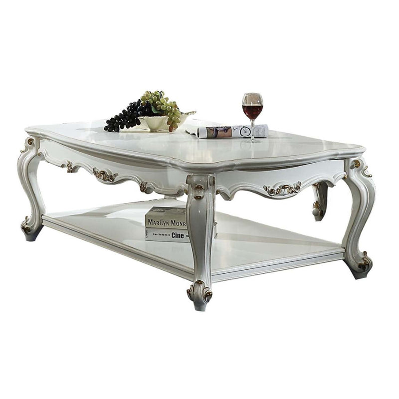 Picardy II Rectangular Coffee Table , Antique Pearl Finish Acme
