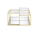 Uchenna Rectangular Coffee Table , Clear Glass & Gold Finish Finish Acme