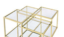 Uchenna Rectangular Coffee Table , Clear Glass & Gold Finish Finish Acme