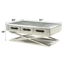 Brancaster Rectangular Coffee Table: Trunk Top Design , Aluminum Acme