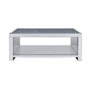 Noralie Rectangular Coffee Table , Clear Glass, Mirrored & Faux Diamonds Acme