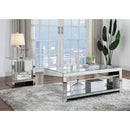 Noralie Rectangular Coffee Table , Clear Glass, Mirrored & Faux Diamonds Acme