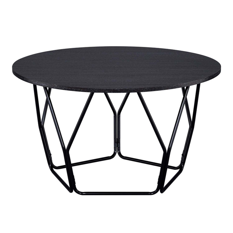 Sytira Drum Coffee Table , Espresso & Black Finish Acme