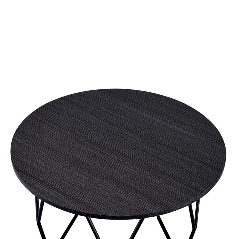 Sytira Drum Coffee Table , Espresso & Black Finish Acme