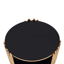 Tanquin Round Drum Coffee Table , Black Glass & Gold Finish Acme