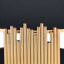 Tanquin Round Drum Coffee Table , Black Glass & Gold Finish Acme