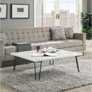 Telestis Square Coffee Table , White Marble Top & Black Finish Acme