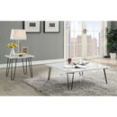 Telestis Square Coffee Table , White Marble Top & Black Finish Acme