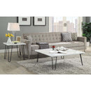 Telestis Square Coffee Table , White Marble Top & Black Finish Acme