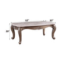 Jayceon Rectangular Coffee Table , Marble Top & Champagne Finish Acme