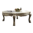 Dresden II Bowed Coffee Table , Gold Patina & Bone Finish Acme