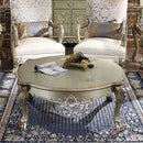 Dresden II Bowed Coffee Table , Gold Patina & Bone Finish Acme