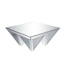Noralie Square Coffee Table , Mirrored & Faux Diamonds Acme