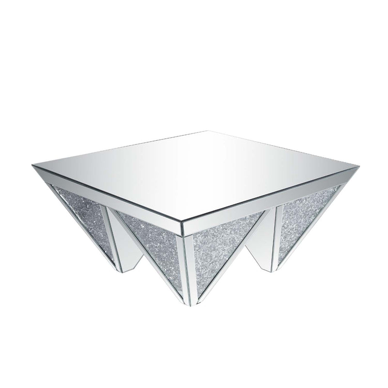 Noralie Square Coffee Table , Mirrored & Faux Diamonds Acme