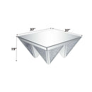 Noralie Square Coffee Table , Mirrored & Faux Diamonds Acme