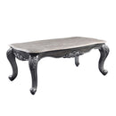 Ariadne Rectangular Coffee Table , Marble Top & Platinum Finish Acme