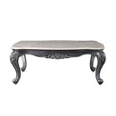 Ariadne Rectangular Coffee Table , Marble Top & Platinum Finish Acme
