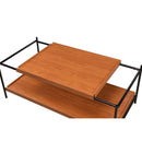 Oaken Rectangular Coffee Table , Honey Oak & Black Finish Acme