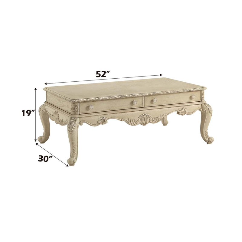 Ragenardus Rectangular Coffee Table , Antique White Finish Acme